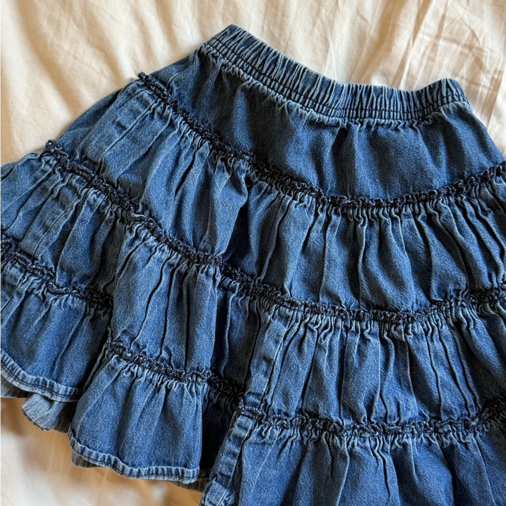 Hanna Andersson Ruffled Denim Skirt